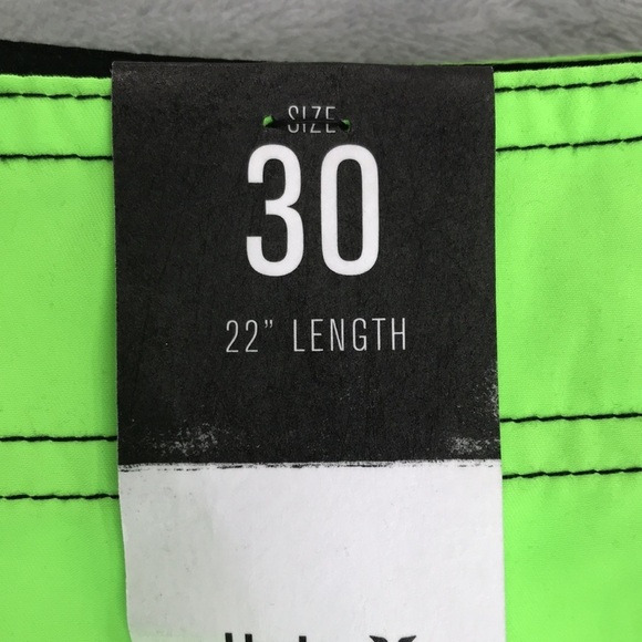 Hurley One & Only Neon Green Boardshorts 22" Size 30 New - Picture 2 of 6